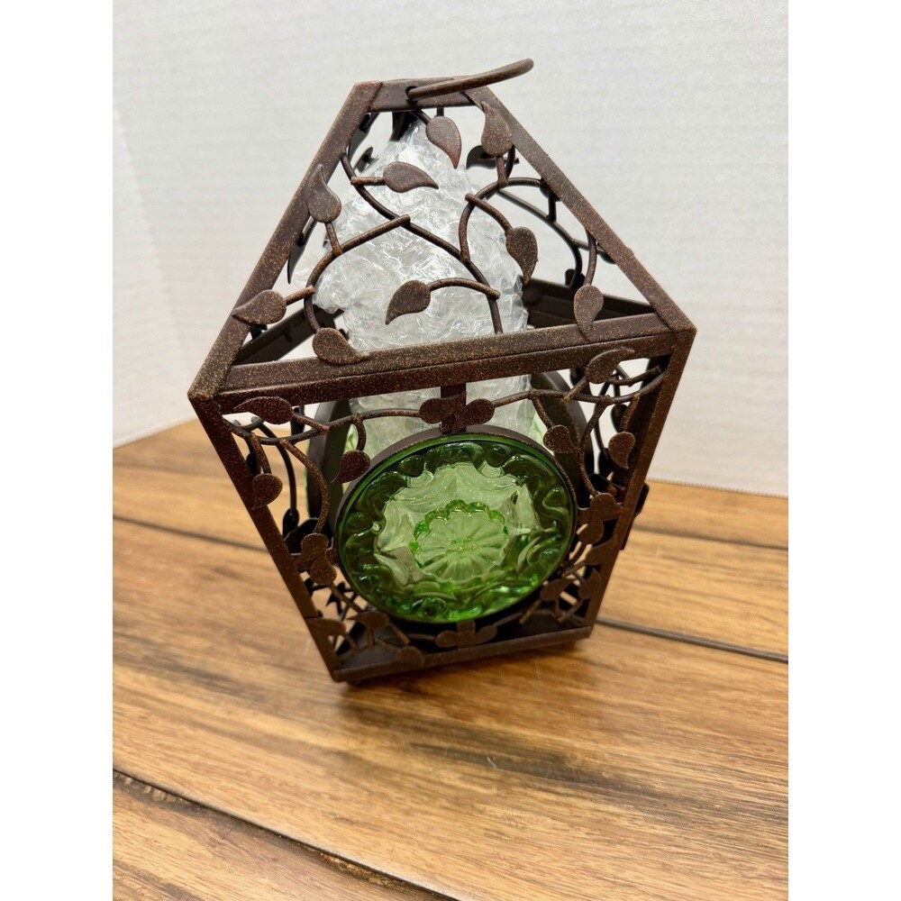 PartyLite La Rosetta Hanging Lantern Green Emerald Tea Candle Holder P7565 NEW - Picture 4 of 8